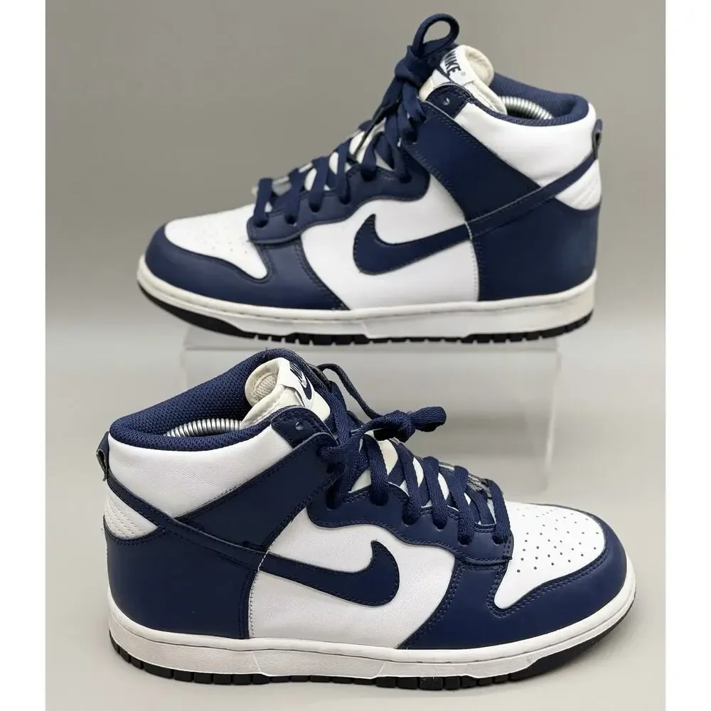 Nike Dunk High GS Midnight Navy 7Y Womens 8.5 DB2179-104 White Blue